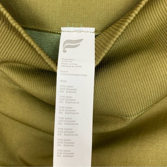 Fabletics High Waisted Seamless Check Green Leggings Size Medium - Picture 8 of 11